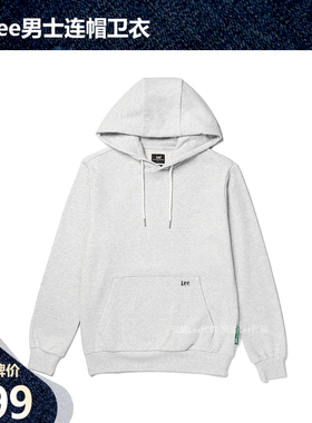 Lee新款刺绣连帽卫衣毛圈棉净版百搭休闲LMT004504CRU00F-K11000