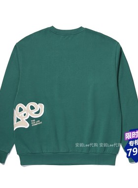 Lee秋季刺绣宽松卫衣外套长袖潮流圆领LMT006239CRU00F-A03031