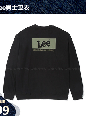 Lee男经典印花卫衣美式复古休闲外套底衫LMT001123CRU00F-K11000