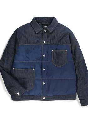 Lee男士牛仔布拼接羽绒服夹克外套厚保暖LMT0078326VC00F-898L00