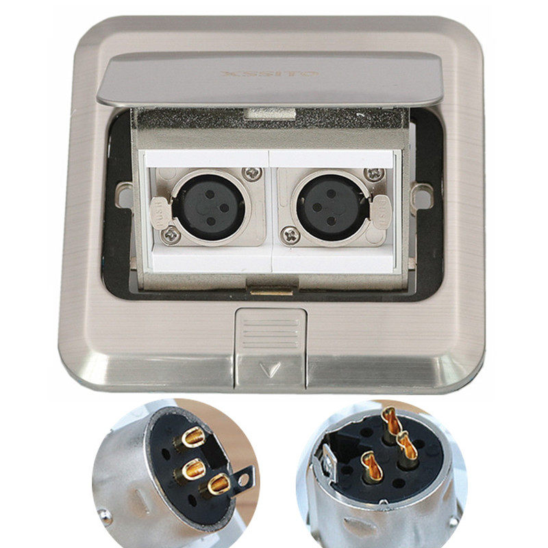 卡农公母音频地插麦克风平衡线xlr话筒音箱响调音台功放地面插座