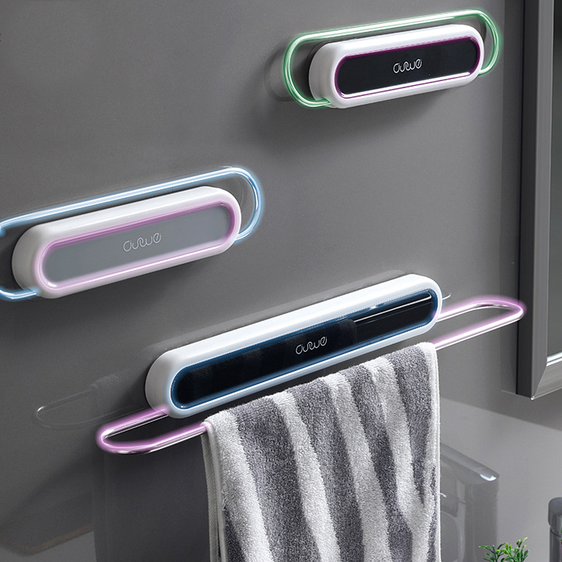 免打孔挂淋浴室墙上洗漱台毛巾杆