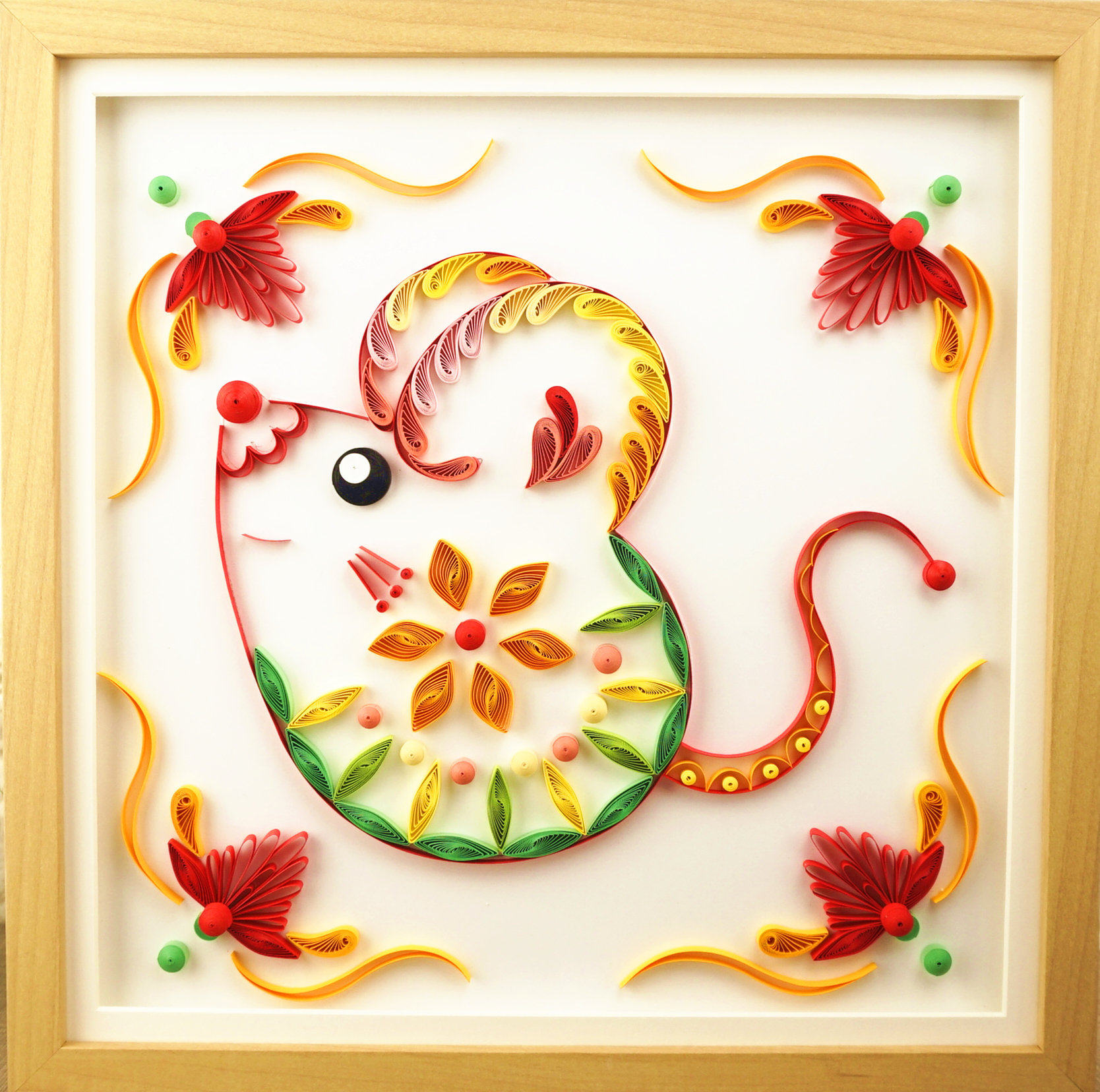 diy亲子手工小学幼儿园作业鼠年新年新春迎春衍纸材料包套装