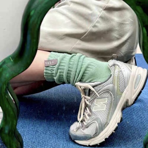 韩版ins标签堆堆女袜纯棉中筒袜