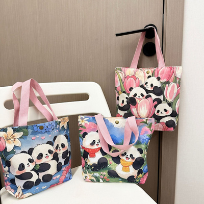 熊猫帆布袋迷你可爱便当包
