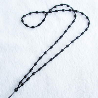 DIY定制黑玛瑙吊坠挂绳