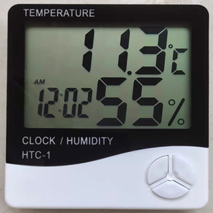 HTC-1温湿度计电子显示屏时间室温相对湿度百分比七号电池供电大z