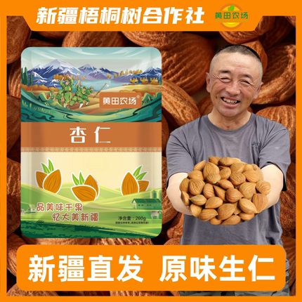 新疆特产生杏仁配料干净原香味坚果饱满打豆浆干果260g北杏仁即食