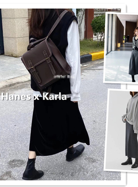 小喜家2025年春季新款 Hanes x Karla超显瘦百搭磨毛打底半身裙女