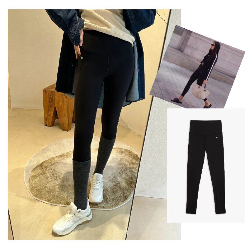 小喜家 现货 24早秋 A*NINE B*ING 经典款提臀显瘦黑色高腰打底裤