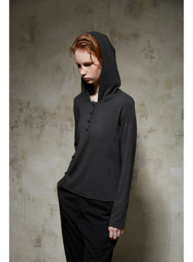 小喜家 现货 25早秋 Hanes x Karlal 小众时髦带帽亨利衫长袖上衣