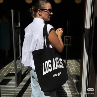 小喜家 国内现货 25春夏 A*NINE B*ING 黑色休闲百搭帆布包大挎包