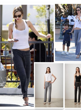 Hanes x Karla米兰达可儿同款翘臀显腿长通勤百搭垂坠直筒休闲裤