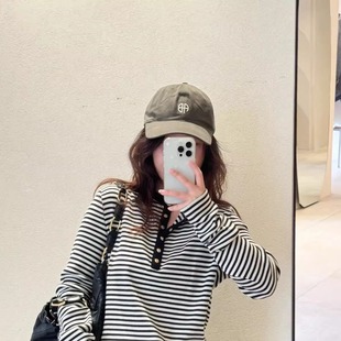 NINE 小喜家 洋气苔绿色棒球帽 25秋冬 ING 可调节 国内现货