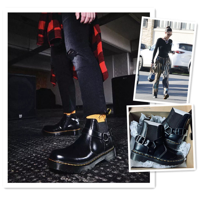 小喜家 现货 24秋冬Dr. Martens 贝拉同款切尔西套筒黑色马丁靴