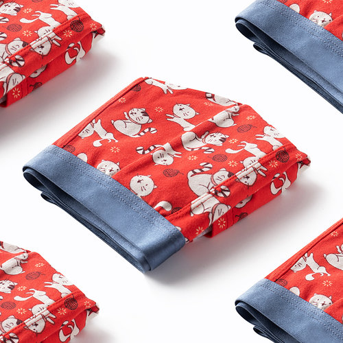 叶追寻纯棉内裤男女无痕印花