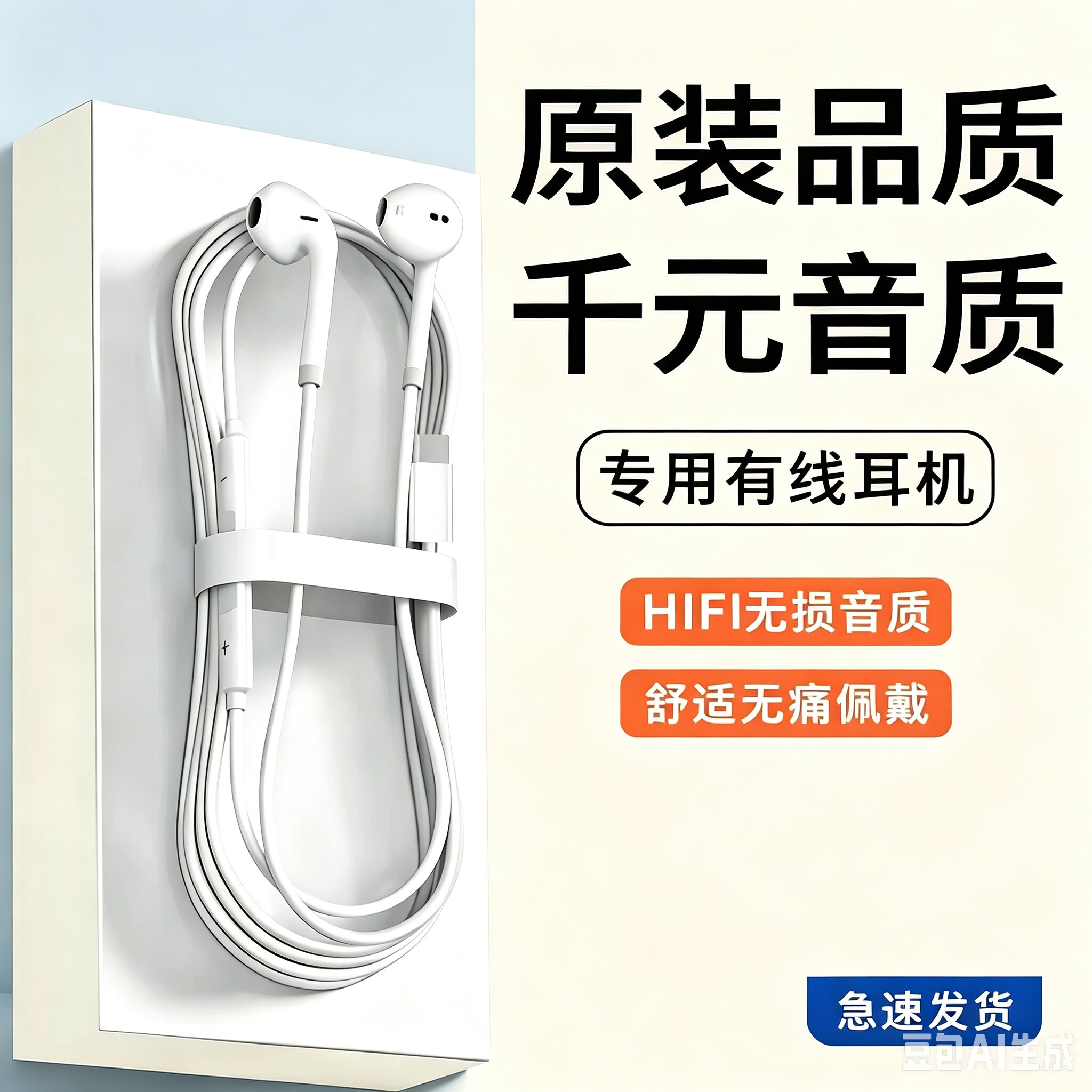 适用iQOONeo5耳机爱酷iqooneo5s有线5se活力版手机入耳式线控带麦