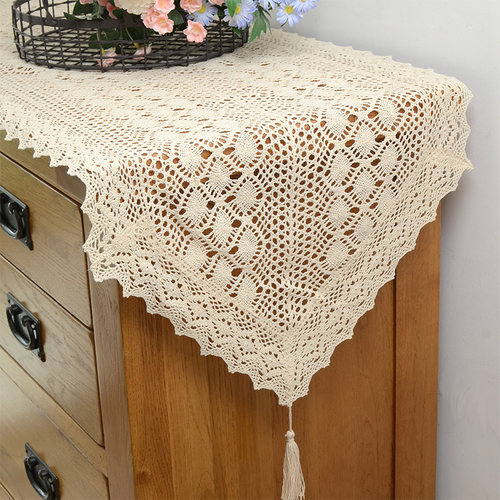桌旗盖布镂空钩花钩针餐桌布