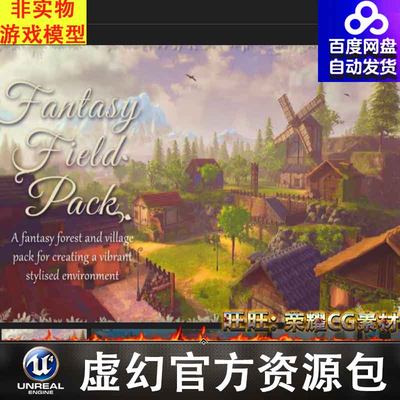 UE5虚幻 Fantasy Field Pack 5.0-5.2中世纪幻想村庄田园风光场景