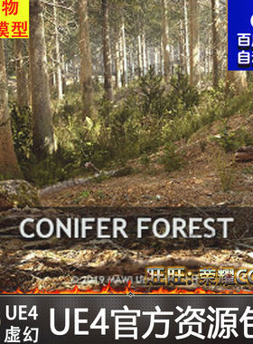 UE4虚幻4Conifer Forest Biome 精品冬天针叶森林植物岩石场景