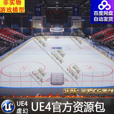 UE5 Hockey stadium 冰球曲棍球运动场体育室内场景4.27 5.1
