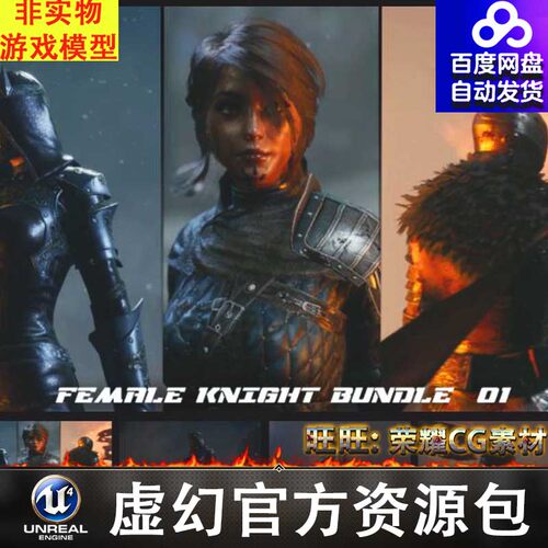 UE4虚幻Female Knight Bundle 01 4.27 Quang Phan女战士骑士模型