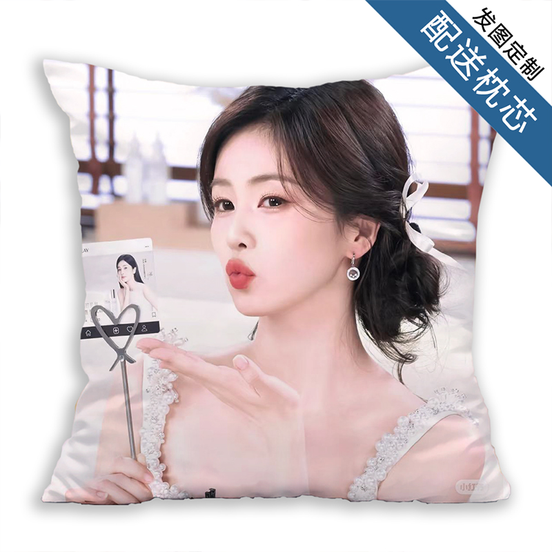 白鹿抱枕照片定制双面可印明星周边毛绒玩偶学生午睡靠枕沙发靠垫