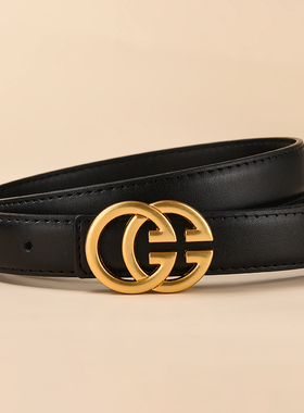 酷奇皮带女士真皮百搭高级感牛仔裤装饰黑色西装腰带时尚ins裤带