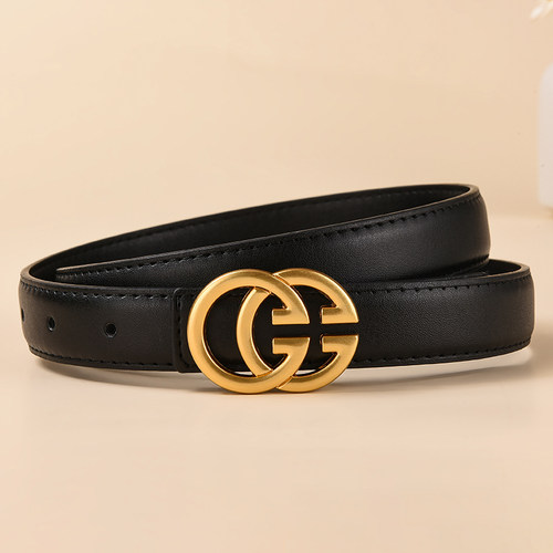 酷奇皮带女士真皮百搭高级感牛仔裤装饰黑色西装腰带时尚ins裤带