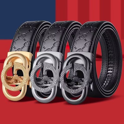 新款皮带男士自动扣高档百搭时尚商务卡扣潮流中年青年韩版裤腰带