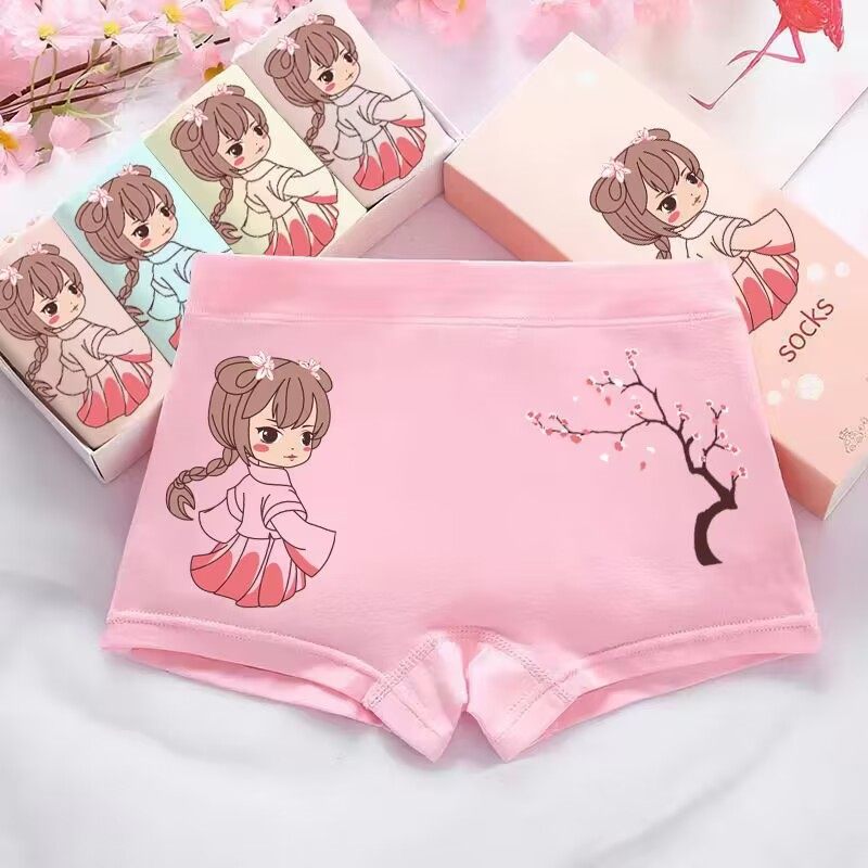 女童内裤平角裤小女孩宝宝四角短裤小中大童不夹屁屁儿童卡通内穿