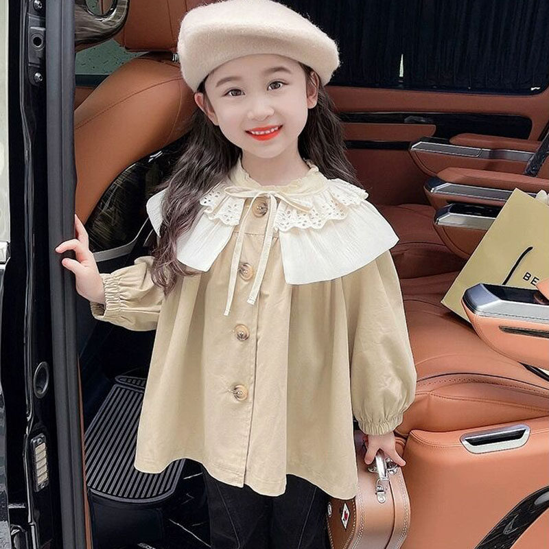 女童风衣外套春秋2026新款儿童洋气甜美可爱宝宝时尚长袖秋装上衣