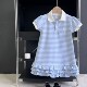 女童连衣裙夏装 格子公主裙 poloT恤衫 2025新款 中小儿童女宝宝短袖