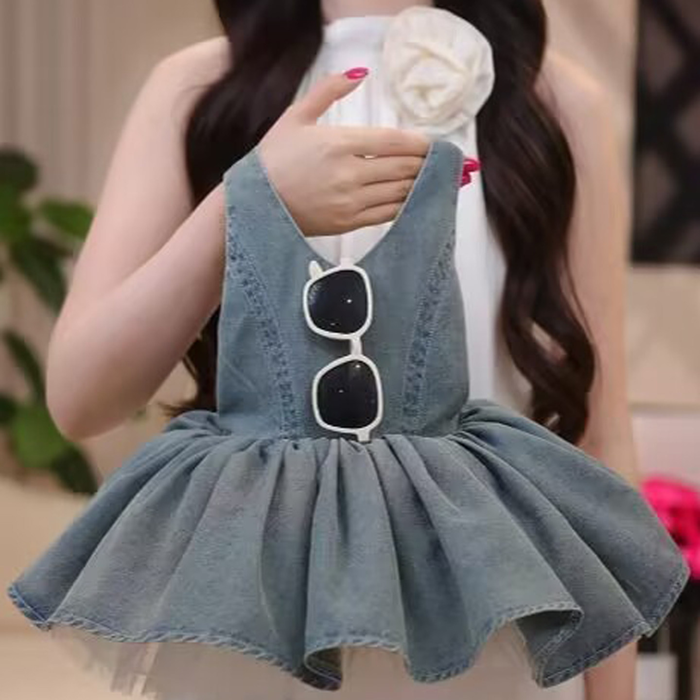女童牛仔裙夏季2026新款儿童连衣裙公主背带女宝宝吊带无袖背心裙