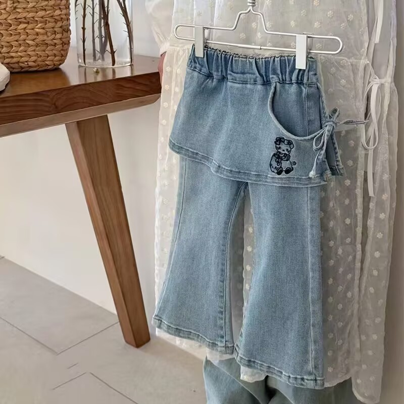 女童牛仔裤裙裤外穿童装裤子