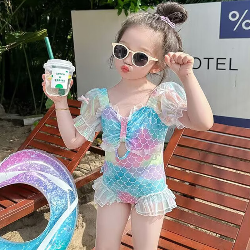 女童泳衣夏季美人魚洋氣泳裝