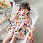 女童夏装 潮 衬衫 连衣裙洋气韩版 儿童女夏天小女孩公主裙子宝宝短袖