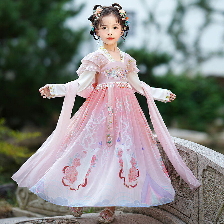 新款汉服儿童女春秋款古风中国风仙女裙汉服夏季裙子古风连衣裙