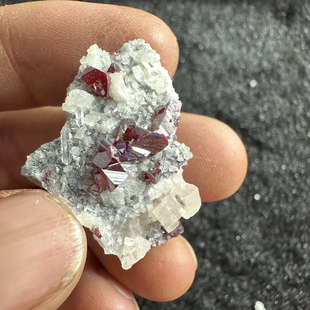 辰砂Cinnabar +水晶+方解石 精品 矿物晶体 矿物标本 原石 宝石