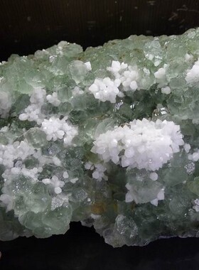 萤石Fluorite + 水晶 精品矿物晶体矿物标本矿石原石宝石观赏石