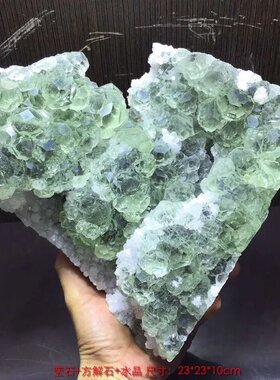 萤石Fluorite +水晶 精品矿物晶体矿物标本矿石原石宝石观赏石