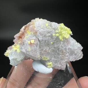 水氟铝钙石Carlhintzeite +氟铝石膏 精品矿物晶体矿物标本矿石