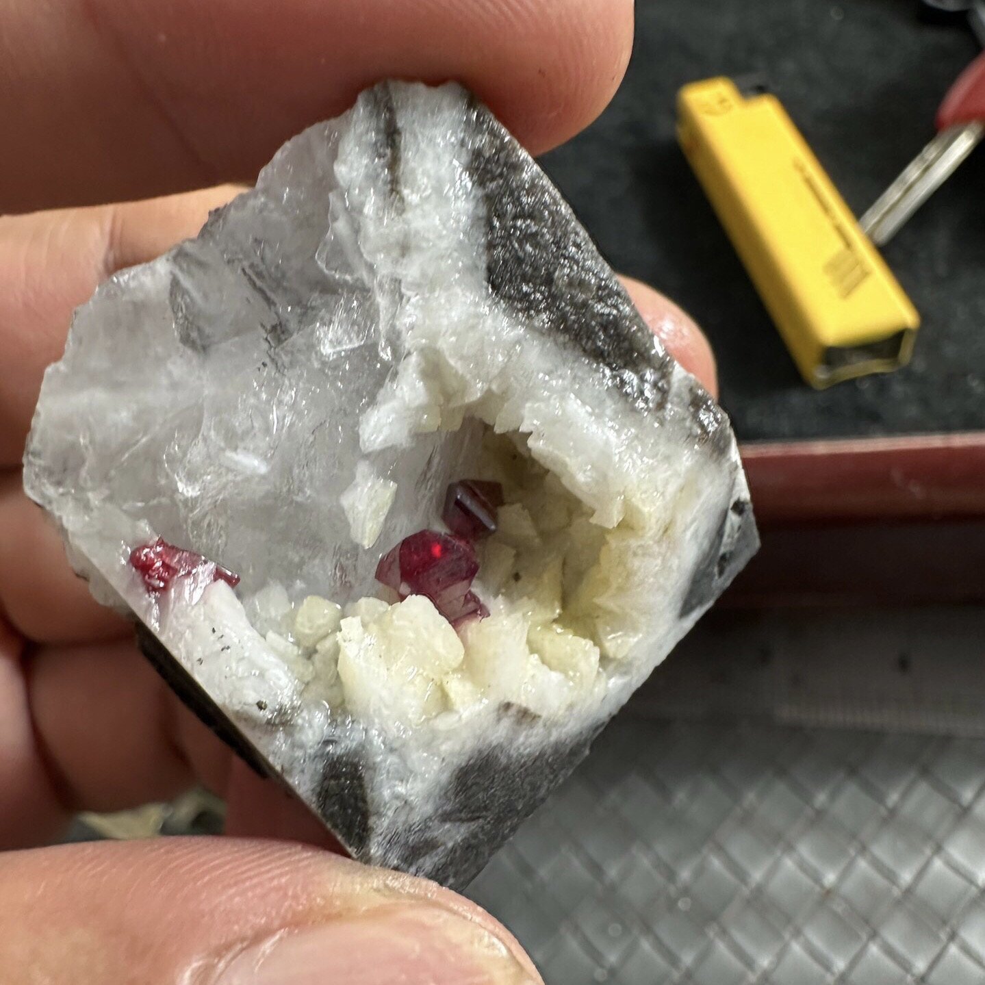 辰砂Cinnabar + 白云石 精品矿物晶体矿物标本矿石原石宝石观赏石