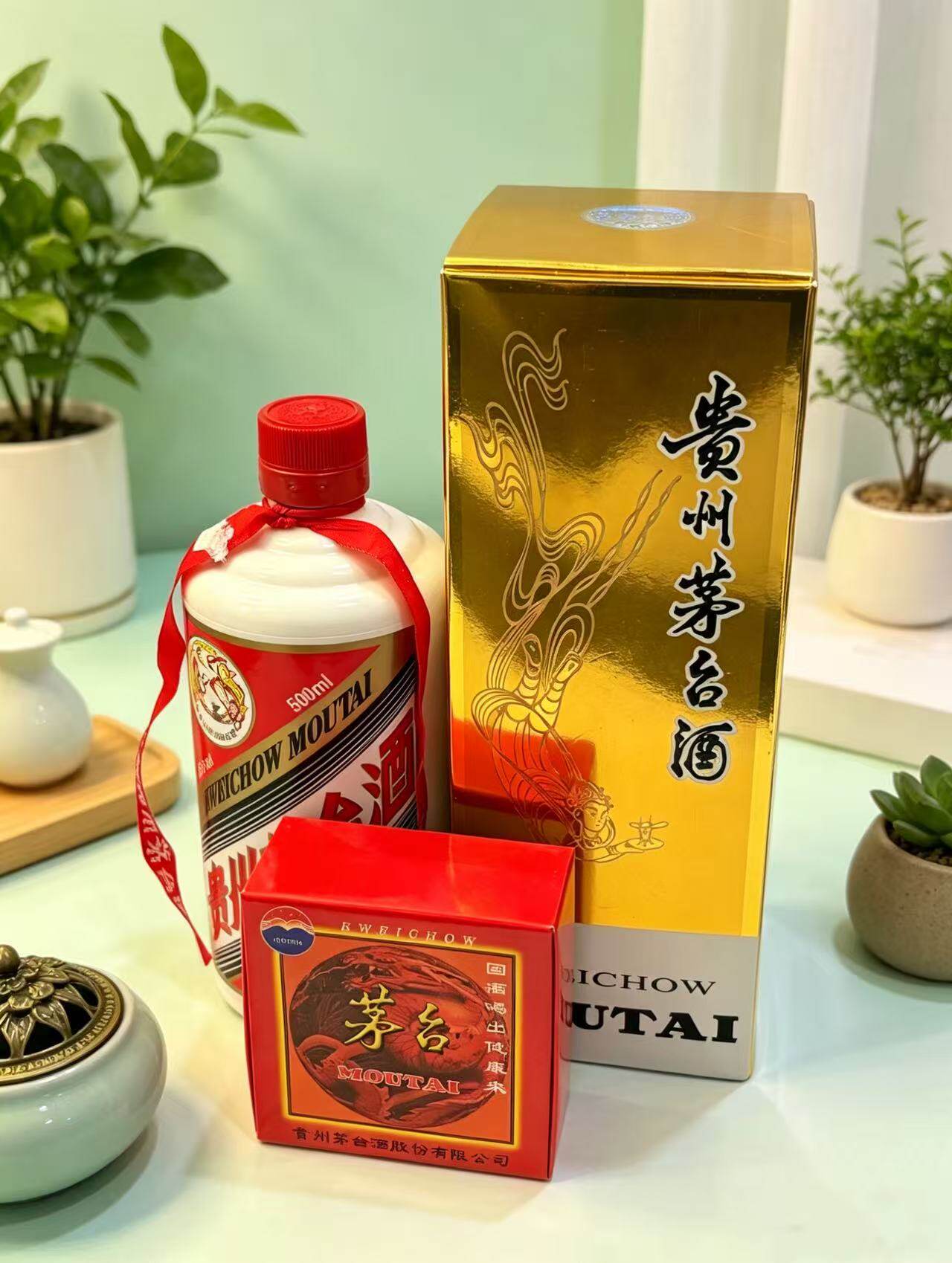 茅子飞天型空酒瓶背景墙影视道具酒柜摆件装饰直播满月柜台二手
