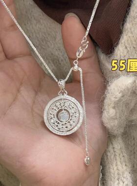 足银转动八宝罗盘纯银吊