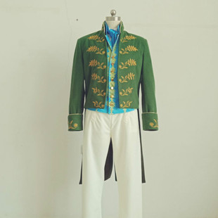 迪士尼灰姑娘王子动漫cosplay服装男定做绣花外套婚礼万圣节礼服