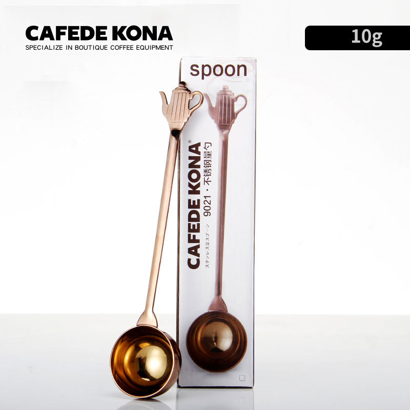 CAFEDE KONA不锈钢咖啡量勺 长柄量豆勺 茶壶手柄咖啡粉量勺量匙