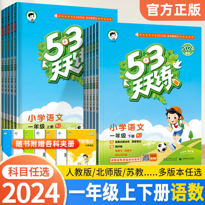 2024春新版小学53天天练一年级上册下册同步训练语文数学全套人教版北师大苏教西师版五三小儿郎5.3天天练专项练习题册 书籍/杂志/报纸 小学教辅 原图主图