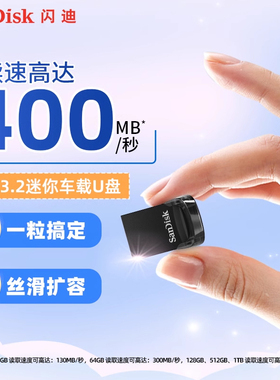 闪迪迷你u盘车载适用大容量汽车行车记录仪哨兵可外接TypeC小优盘