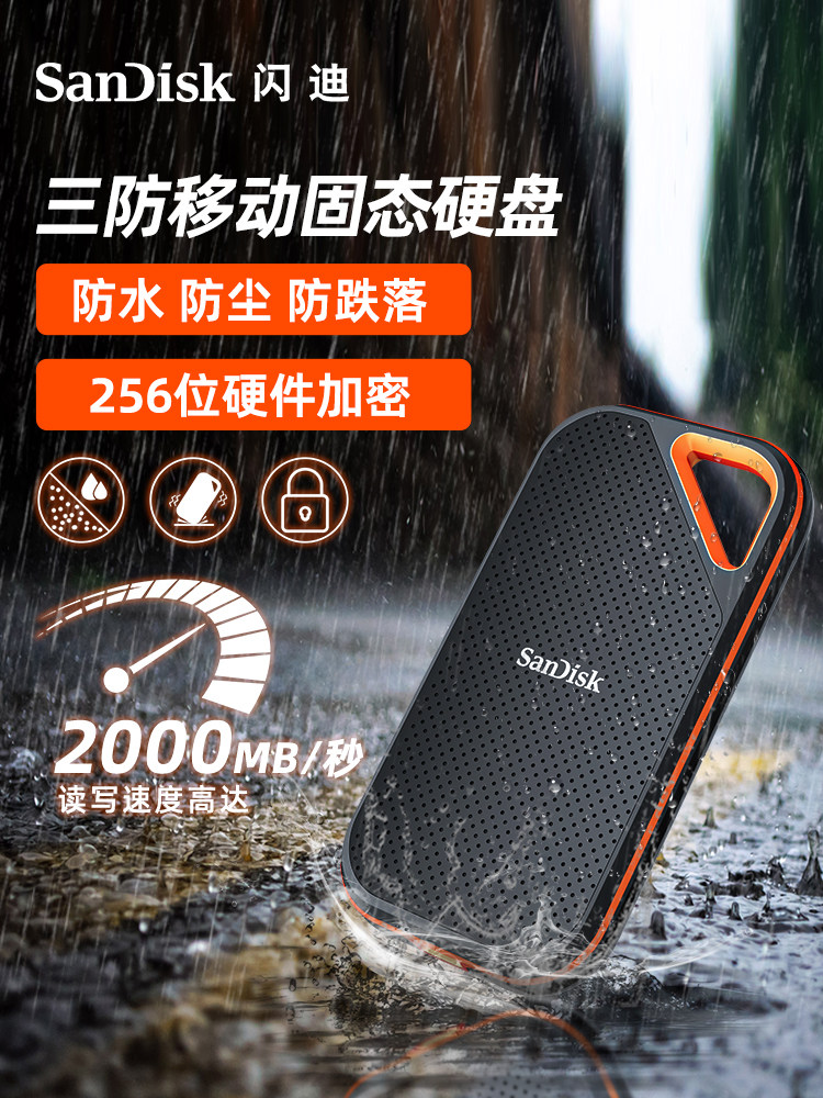 Мобильный твердотельный накопитель Sandisk flagship store E81 емкостью 1 Т с двухинтерфейсным высокоскоростным шифрованием, мобильный телефон, компьютер двойного назначения большой емкости Изображение 1
